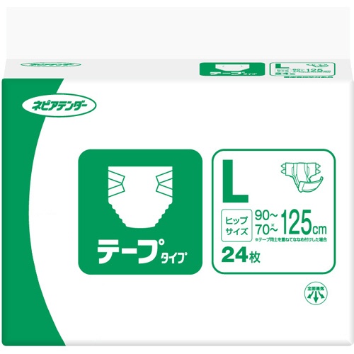 王子ネピア　ネピアテンダー　テープタイプ　Ｌ　１セット（７２枚：２４枚×３パック）1