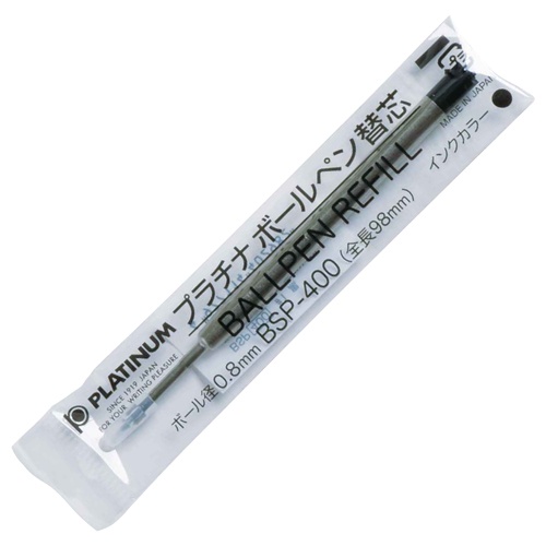 プラチナ　油性ボールペン替芯　ステンレスチップ　０.８ｍｍ　黒　ＢＳＰ－４００＃１　１本1