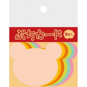 ササガワ　ぷちカード　クマ　中　（６色×各２枚）　１６－７０２８　１パック1