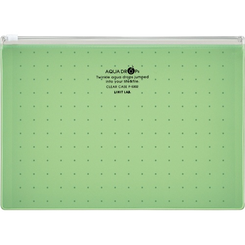 リヒトラブ　ＡＱＵＡ　ＤＲＯＰｓ　クリヤーケース　Ａ５ヨコ　黄緑　Ｆ－５３０２－６　１枚1