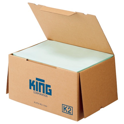 キングコーポレーション　カラークラフト封筒　角２　８５ｇ／ｍ2　〒枠なし　ミズ　業務用パック　０８０４１２　１箱（５００枚）2