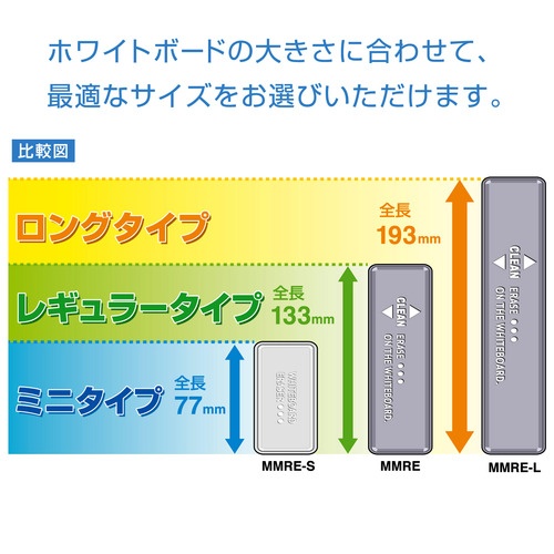 マグエックス　ホワイトボード用マグネットイレーザー　ロング　ＭＭＲＥ－Ｌ　１個6