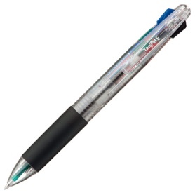 ＴＡＮＯＳＥＥ　油性４色ボールペン　０．７ｍｍ　（軸色　クリア）　バネクリップ仕様　１本