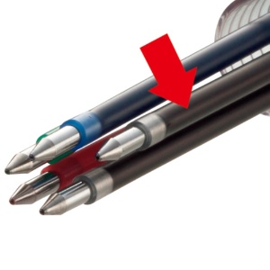 ＴＡＮＯＳＥＥ　油性４色ボールペン　０．７ｍｍ　（軸色　ブラック）　バネクリップ仕様　１本2