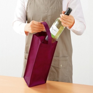 ＴＡＮＯＳＥＥ　不織布ワイン袋　ヨコ１３０×タテ３７０×マチ幅８５ｍｍ　ローズピンク　１パック（１０枚）2