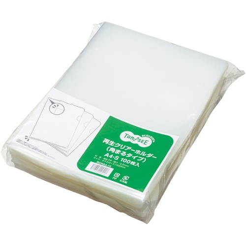 ＴＡＮＯＳＥＥ　再生クリアホルダー（角まる）　Ａ４　厚さ０．２ｍｍ　クリア　１パック（１００枚）1