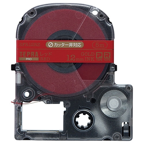 キングジム　テプラ　ＰＲＯ　テープカートリッジ　りぼん　１２ｍｍ　レッド／金文字　ＳＦＲ１２ＲＺ　１個1