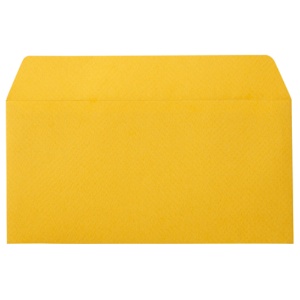 寿堂　カラー横型封筒　１１０×２２０ｍｍ　１２７.９ｇ／ｍ2　テープのり付　〒枠なし　柚子　１０３５１　１パック（１０枚）1