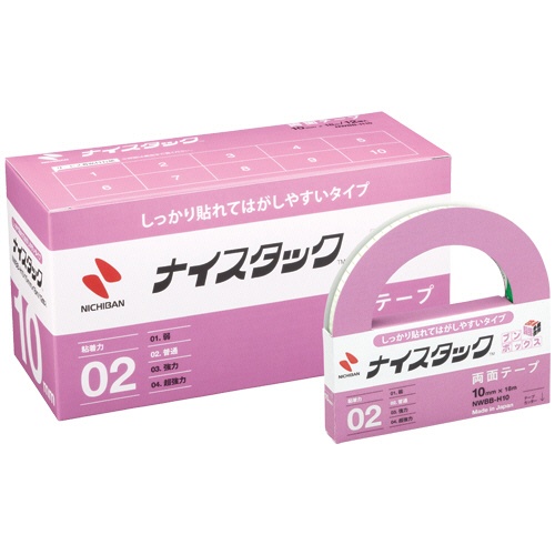 ニチバン　ナイスタック　しっかり貼れてはがしやすいタイプ　ブンボックス　大巻　１０ｍｍ×１８ｍ　ＮＷＢＢ－Ｈ１０　１パック（１２巻）1