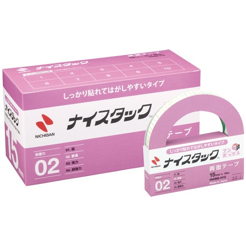 ニチバン　ナイスタック　しっかり貼れてはがしやすいタイプ　ブンボックス　大巻　１５ｍｍ×１８ｍ　ＮＷＢＢ－Ｈ１５　１パック（１０巻）1