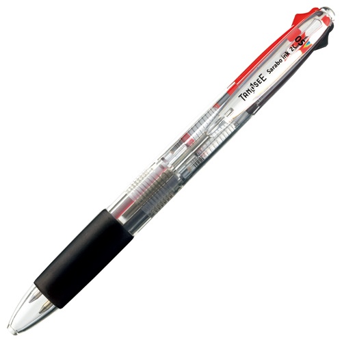 ＴＡＮＯＳＥＥ　ノック式油性２色ボールペン（なめらかインク）　０．５ｍｍ　（軸色：クリア）　１本1