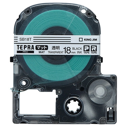 キングジム　テプラ　ＰＲＯ　テープカートリッジ　マットラベル　１８ｍｍ　透明／黒文字　ＳＢ１８Ｔ　１個1