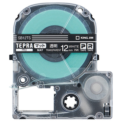 キングジム　テプラ　ＰＲＯ　テープカートリッジ　マットラベル　１２ｍｍ　透明／白文字　ＳＢ１２ＴＳ　１個1