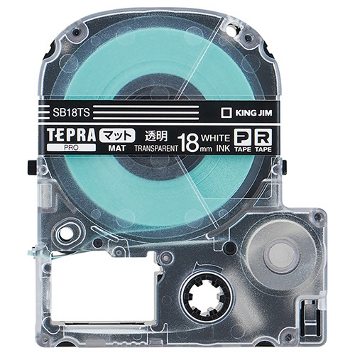 キングジム　テプラ　ＰＲＯ　テープカートリッジ　マットラベル　１８ｍｍ　透明／白文字　ＳＢ１８ＴＳ　１個1