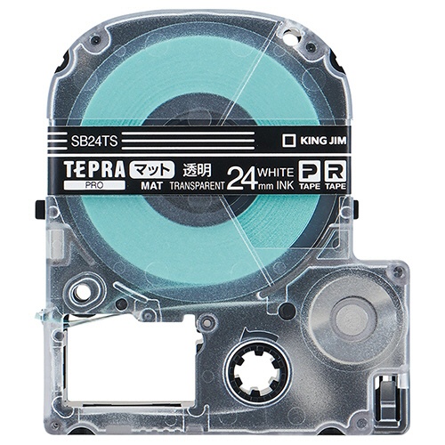 キングジム　テプラ　ＰＲＯ　テープカートリッジ　マットラベル　２４ｍｍ　透明／白文字　ＳＢ２４ＴＳ　１個1
