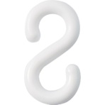 日本緑十字社　Ｓ字フック　白　ＰＦ－６Ｗ　線径６ｍｍφ　２１×３９．５ｍｍ　樹脂製　２８４１２１　１組（２個）