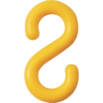 日本緑十字社　Ｓ字フック　黄　ＰＦ－６Ｙ　線径６ｍｍφ　２１×３９．５ｍｍ　樹脂製　２８４１２３　１組（２個）