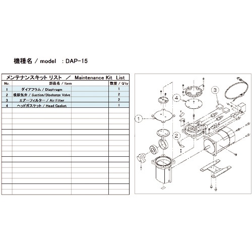 アルバック　ＤＡＰ－１５用メンテナンスキット　ＤＡＰ－１５　ＭＡＩＮＴＥＮＡＮＣＥＫＩＴ　１式1