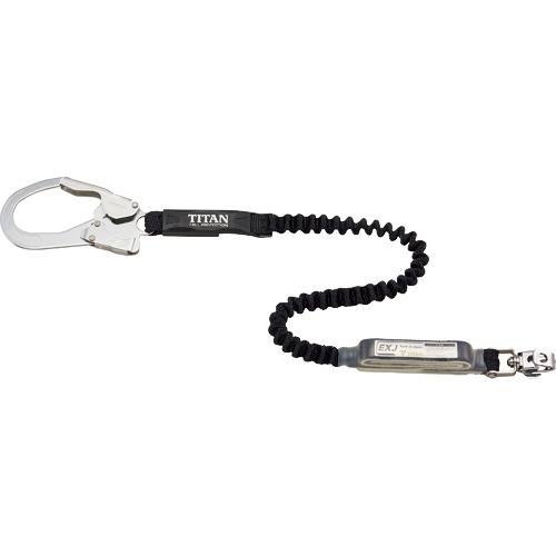 サンコー　タイタン　ＥＸＪ伸縮ストラップ式　タイプ１ランヤード　ブラック　シングル　（墜落制止用器具）　ＨＬ－ＥＢ　１本1