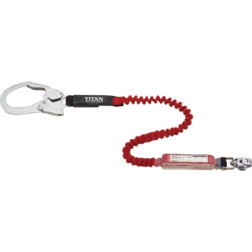 サンコー　タイタン　ＥＸＪ伸縮ストラップ式　タイプ１ランヤード　レッド　シングル　（墜落制止用器具）　ＨＬ－ＥＲ　１本1