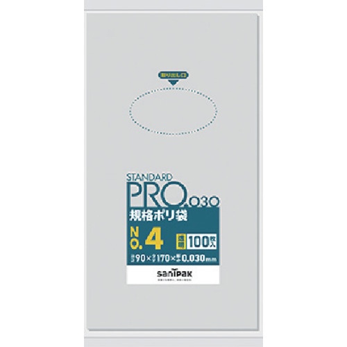日本サニパック　スタンダードポリ袋４号（０．０３ｍｍ）　Ｌ０４　１袋（１００枚）1