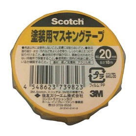 ３Ｍ　スコッチ　塗装用マスキングテープ　２０ｍｍ×１８ｍ　Ｍ４０Ｊ－２０　１巻