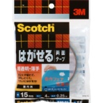 ３Ｍ　スコッチ　はがせる両面テープ　超透明・薄手　１５ｍｍ×４ｍ　ＳＲＳ－１５　１巻