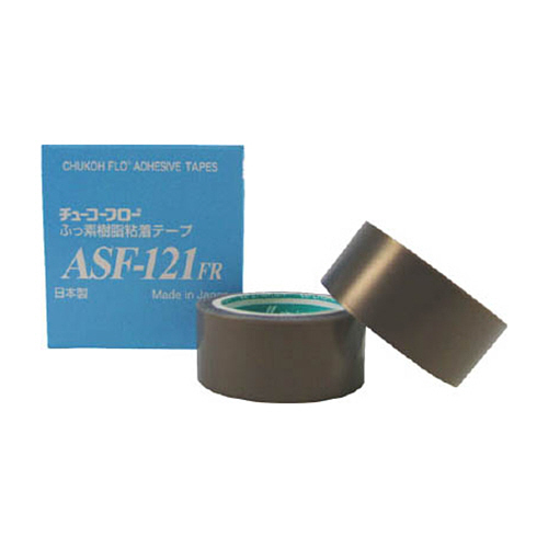 【クリックで詳細表示】中興化成工業 チューコーフロー フッ素樹脂粘着テープ 0.13-10×10 ASF121FR-13X10 1巻 ASF121FR-13X10