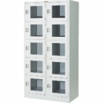 TRUSCO 窓付きコインロッカー 10人用 ホワイト WSV10M-CR 1台