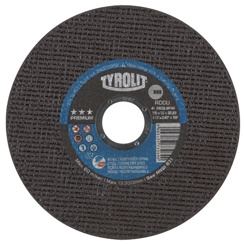 ＴＹＲＯＬＩＴ　コードレスグラインダー対応切断砥石　ＡＣＣＵ　１２５×１×２　３４０２２９５９　１枚1