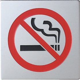 光　ステンレスサイン禁煙マーク４０×４０×０.８ｍｍ　ＫＳ４４８－４　１枚