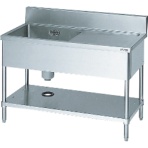 マルゼン　一槽水切付シンク９００×４５０×８００左側水切り（ホース付）　ＢＳＭＩ－０９４Ｌ　１台