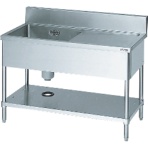 マルゼン　一槽水切付シンク９００×４５０×８００右側水切り（ホース付）　ＢＳＭＩ－０９４Ｒ　１台