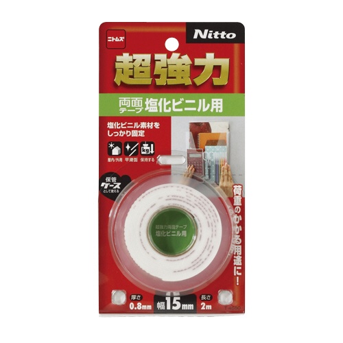 ニトムズ　超強力両面テープ　塩化ビニル用　１５ｍｍ×２ｍ　Ｔ４５８０　１巻1