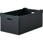 ＴＲＵＳＣＯ　ダンボールプラスチック　フタなし　導電性　４５Ｌ　ブラック　ＤＰ－５６０Ｄ－５Ｎ　１パック（５枚）