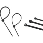 ＴＲＵＳＣＯ　ケーブルタイ　耐候性　幅２．４×長さ１００ｍｍ　最大結束Φ２２ｍｍ　黒　ＴＲＣＶＪ－１００Ｗ　１袋（１００本）