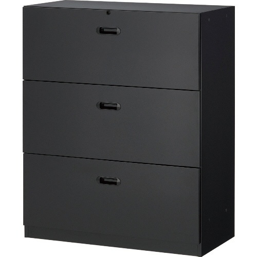 ＴＲＵＳＣＯ　ユニット型壁面書庫　ラテラルキャビネット３段　幅９００×奥行４５０×高さ１１１０ｍｍ　アジャスター付　ブラック　ＵＡＢＫ－１１Ｂ　１台1