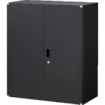 TRUSCO ユニット型壁面書庫 両開き 上・下置き両用 幅900×奥行450×高さ1050mm ブラック UHBK-11 1台