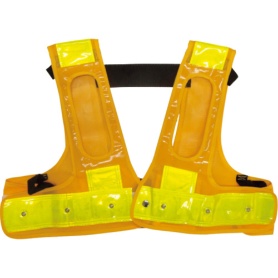 ミズケイ　フルハーネス用ＬＥＤ安全ベスト　装着できるんです　黄／黄　赤ＬＥＤ　５９４１１２３　１枚