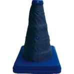 ミズケイ　伸縮式三角コーン　ブルー　幅１３０×高さ２００ｍｍ　８２０１０４０　１個