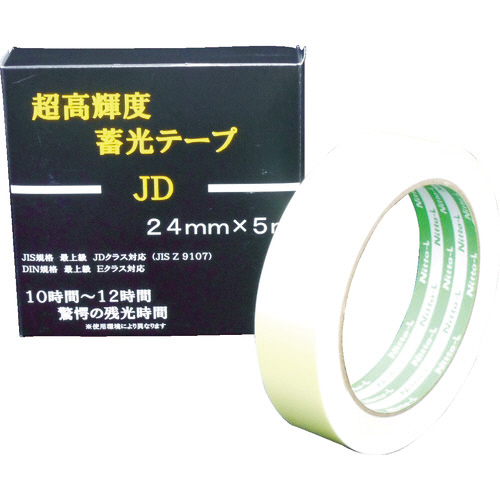 たのめーる】日東エルマテリアル 超高輝度蓄光テープ JD 24mm×5m たのめーる】日東エルマテリアル 超高輝度蓄光テープ JD 24mm×5m