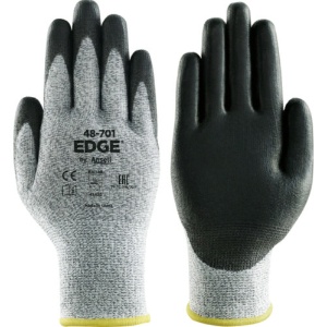 アンセル　耐切創手袋　エッジ　４８－７０１　Ｍサイズ　グレー／ブラック　４８－７０１－８　１双1