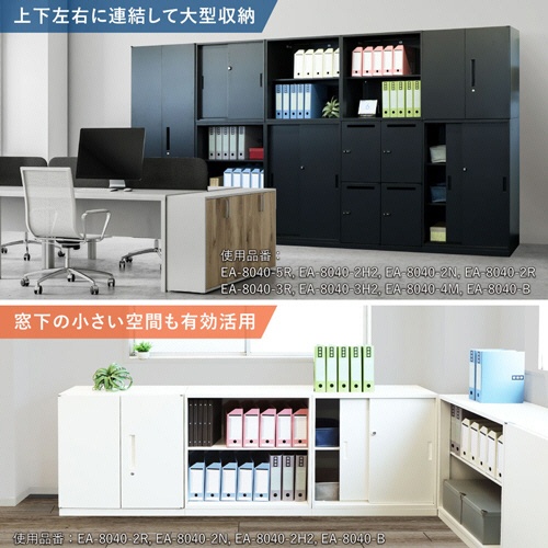 ネットフォース　イーセンブリー　システム収納庫　両開き　３段　シリンダー錠　幅８００×奥行４００×高さ１０５０ｍｍ　ホワイト　ＥＡ－８０４０－３Ｒ－ＴＷ－ＷＨ　１台9