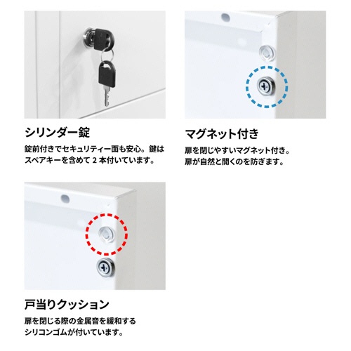 ネットフォース　ＦＡＣＩＬＥ（ファシル）　システム収納庫　両開き書庫　３段　シリンダー錠　ホワイト　ＦＨ－Ｒ－２－ＴＷ－ＷＨ　１台5