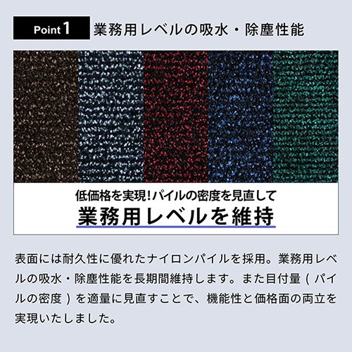 クリーンテックス・ジャパン　玄関マット　アイアンホース（ストライプ）　９００×１５００ｍｍ　グリーン・ブラック　ＢＹ０００３４　１枚3