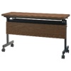 ネットフォース GOOLOO(グールー) フォールディングテーブル 幕板付 1200×450×700mm ブラック/ウォールナット GLF-1245M-TW-BKWN 1台
