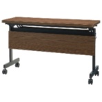 ネットフォース　ＧＯＯＬＯＯ（グールー）　フォールディングテーブル　幕板付　奥行４５０×高さ７００ｍｍ　ブラック／ウォールナット　ＧＬＦ－４５Ｍ－ＴＷ