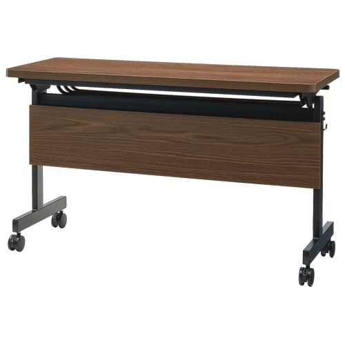 ネットフォース　ＧＯＯＬＯＯ（グールー）　フォールディングテーブル　幕板付　１２００×４５０×７００ｍｍ　ブラック／ウォールナット　ＧＬＦ－１２４５Ｍ－ＴＷ－ＢＫＷＮ　１台1