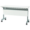 ネットフォース GOOLOO(グールー) フォールディングテーブル 幕板付 1200×450×700mm シルバー/ホワイト GLF-1245M-TW-SVWH 1台