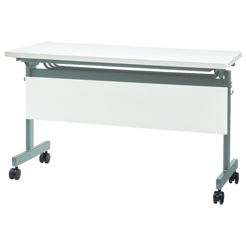 ネットフォース　ＧＯＯＬＯＯ（グールー）　フォールディングテーブル　幕板付　１２００×４５０×７００ｍｍ　シルバー／ホワイト　ＧＬＦ－１２４５Ｍ－ＴＷ－ＳＶＷＨ　１台1